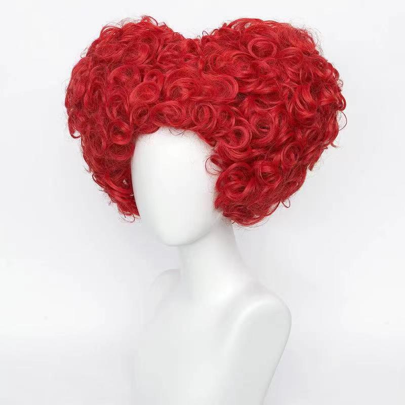 Peluca de Cosplay de Reina de Corazones de Fibra Sintética de Alta Temperatura Termorresistente para Halloween