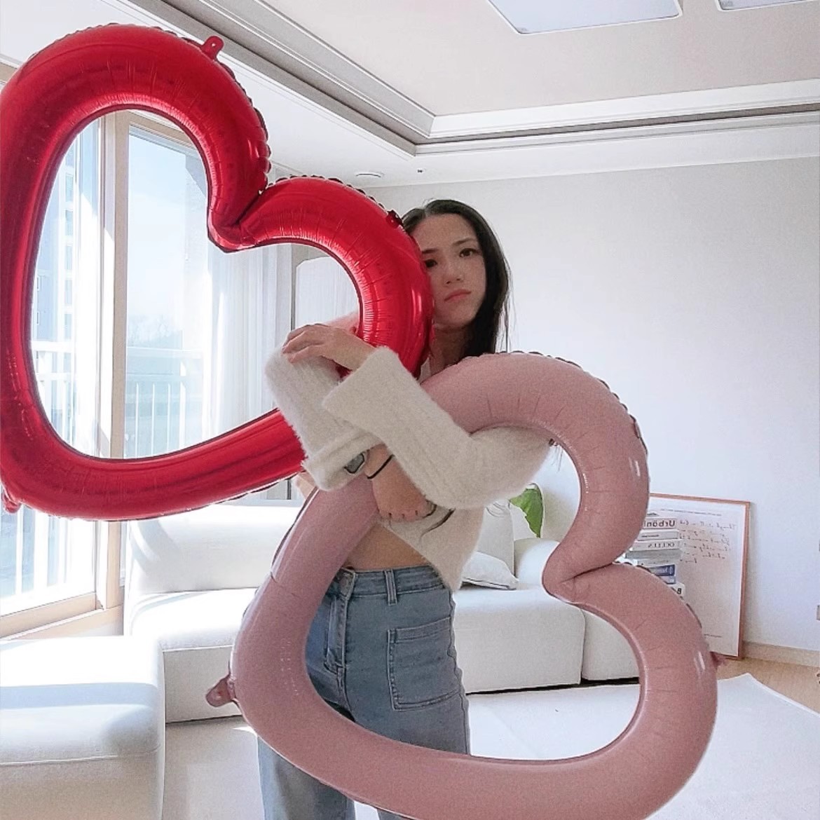 Palloncini in alluminio a forma di cuore traforato per feste_voghion.com