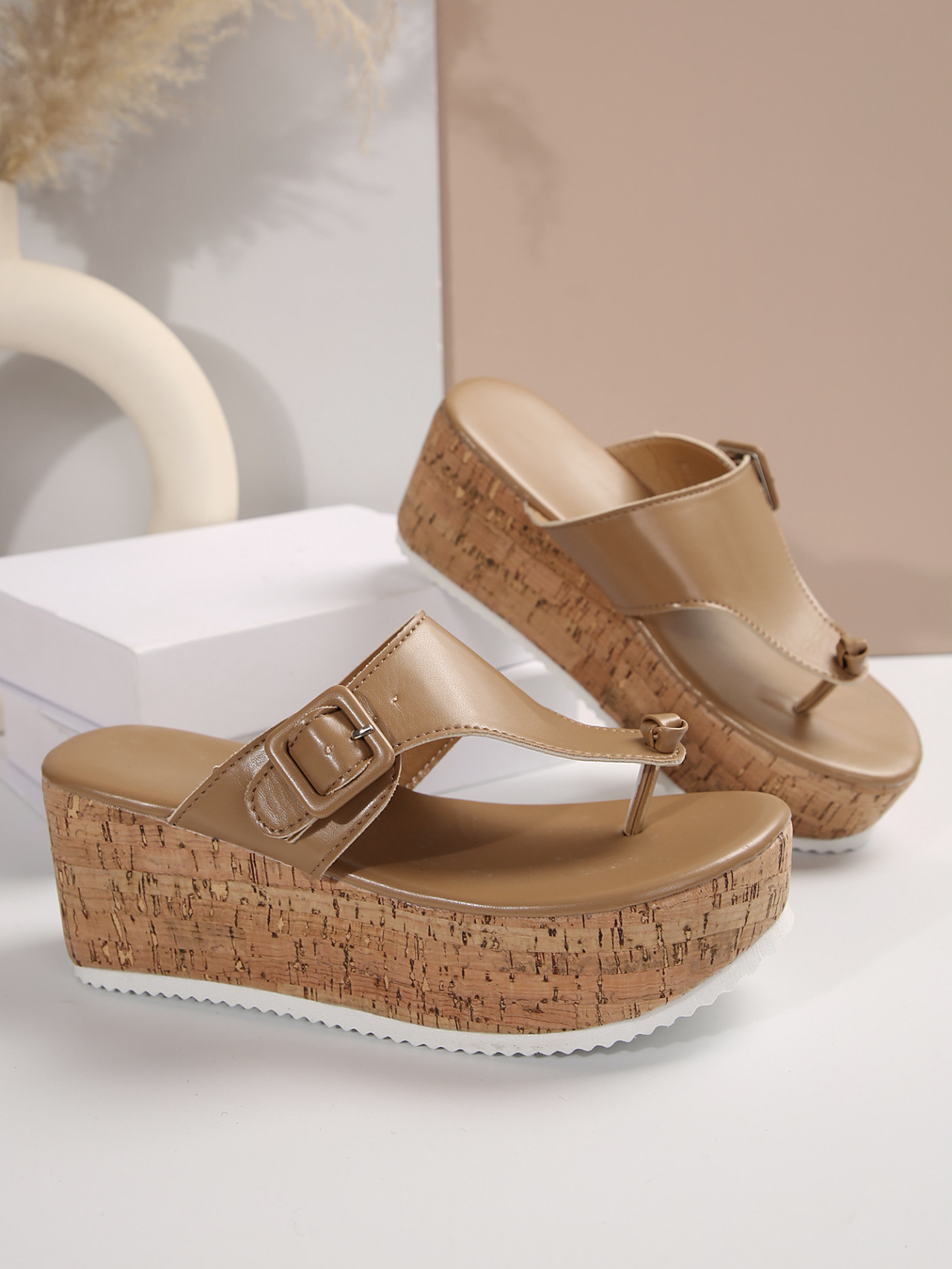 Women's New Style Platform Casual Plus Size Flip Flops, Summer, Thick Soled Wedge Sandals,_vogvips.com