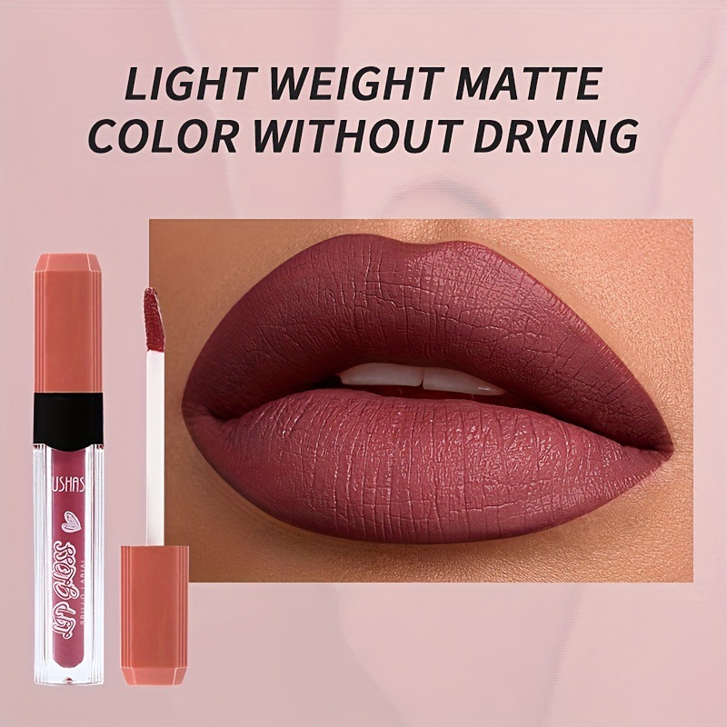 USHAS6 essence Mouth Red Glaze Female Lip Color Lippenstift berührt nicht die Tasse matt_voghion.com
