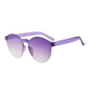 Frameless conjoined jelly transparent sunglasses European and American candy color integrated marine film sunglasses