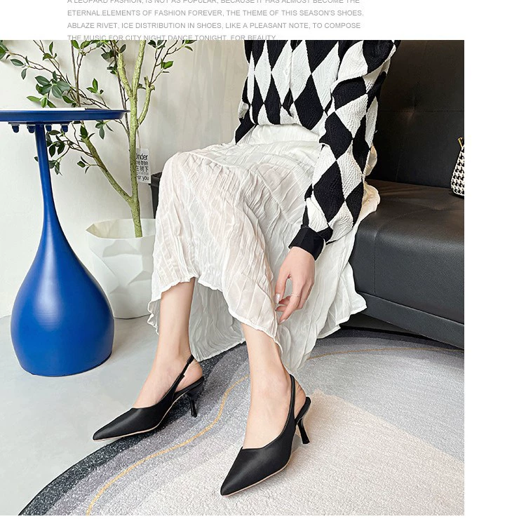 Новые сексуальные туфли-лодочки с острым носком, открытой пяткой и высоким каблуком, а также босоножки с закрытым носком на тонком каблуке, весна/лето 2025 года.