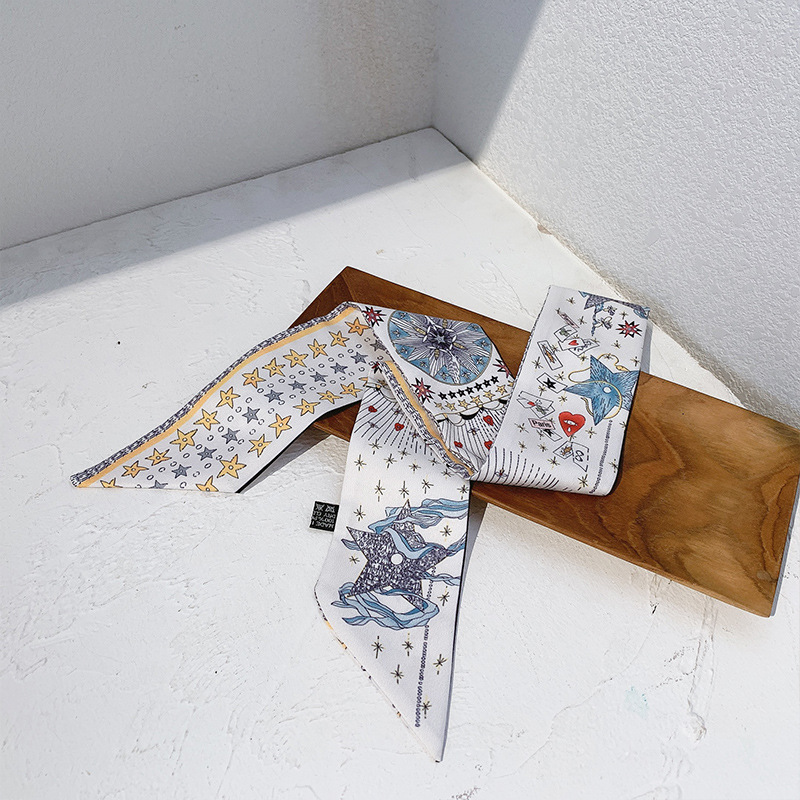 Nanfa Manor flores retro bufandas de seda flotantes arco anillo de cabello dulce chica cuerda de cabello cabeza cuerda de cabello adornos de cabello versátiles