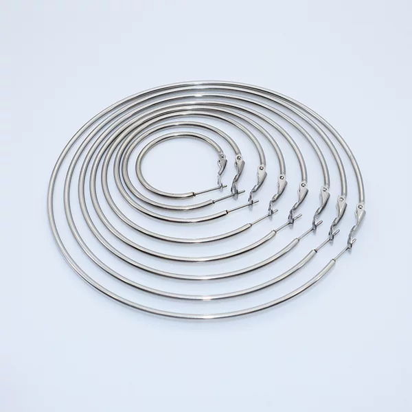 Amazon with 316L stainless steel large hoop earrings round niche design spring shrimp bow buckle ear jewelry