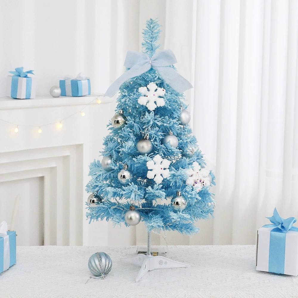 Tabletop Christmas tree 60 cm, handmade, Tiffany blue or romantic pink flocked