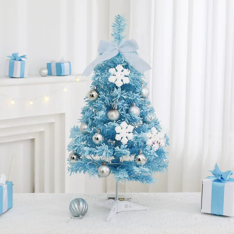 Tabletop Christmas tree 60 cm, handmade, Tiffany blue or romantic pink flocked
