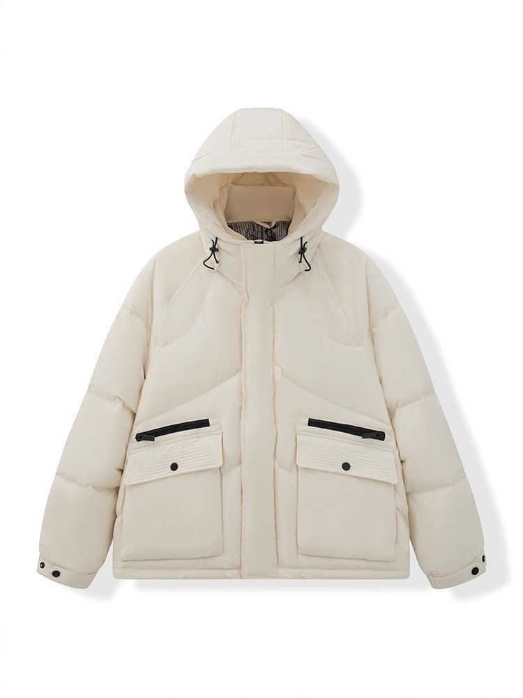 Chaqueta de plumón corta para hombre, plumón de pato blanco, casual, nuevo estilo para hombres y mujeres, chaqueta de plumón con capucha, protección contra el frío