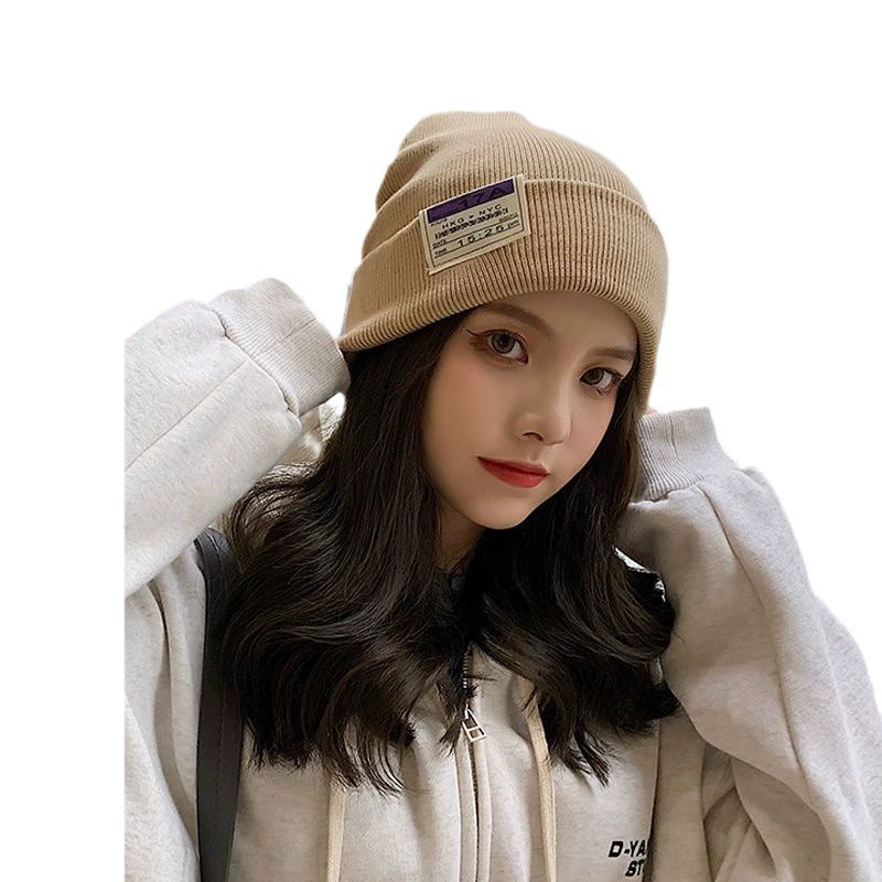 Woolen demi-season keep warm knitted Japanese knitted hat, ear protection