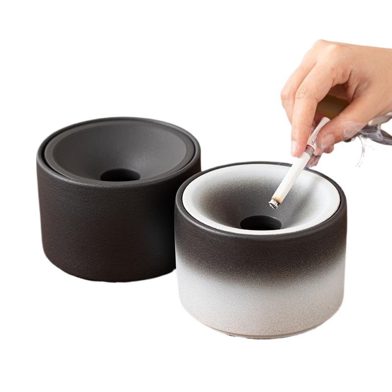 Cenicero de cerámica de gran tamaño, personalidad creativa, hogar retro estilo chino, sala de estar de lujo ligera, cenicero de tendencia de oficina