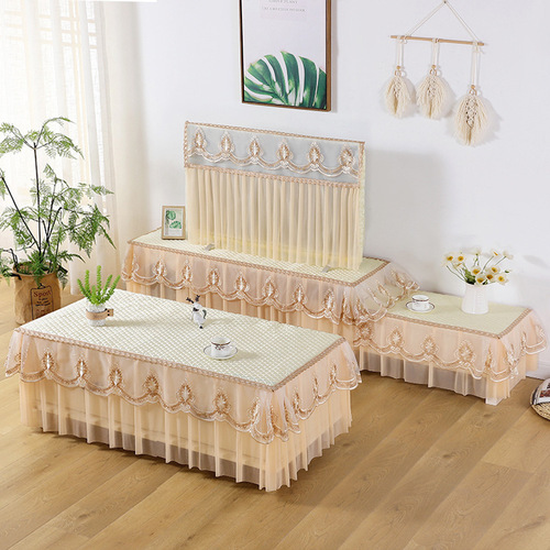 Coffee table tablecloth rectangular living room lace simple TV cabinet dust cover cover cloth fabric all-inclusive coffee table cover