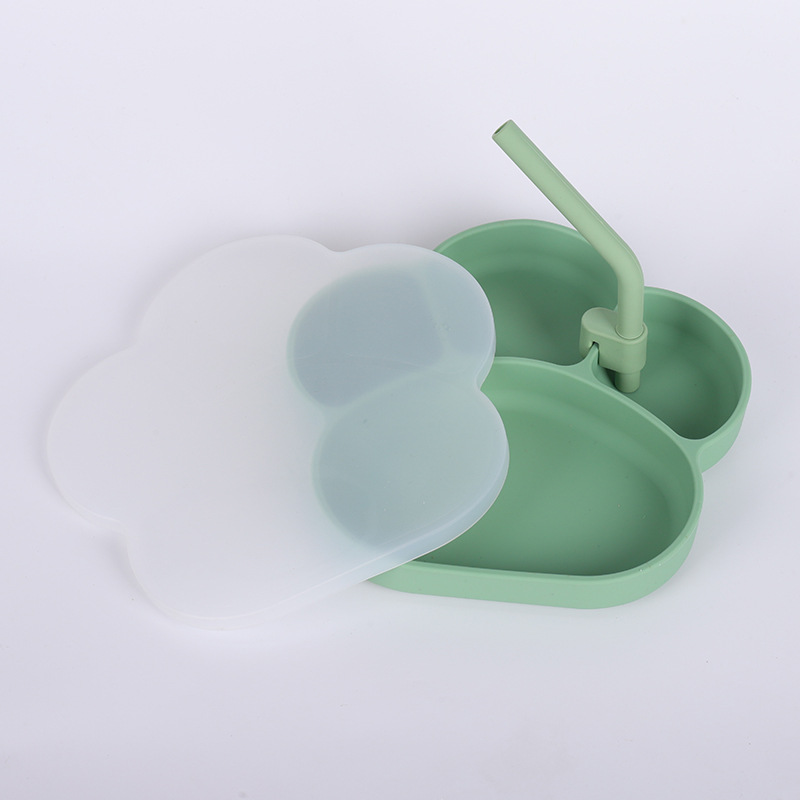 녹색 접시 + 투명 뚜껑 + 녹색 짚 + 녹색 클립