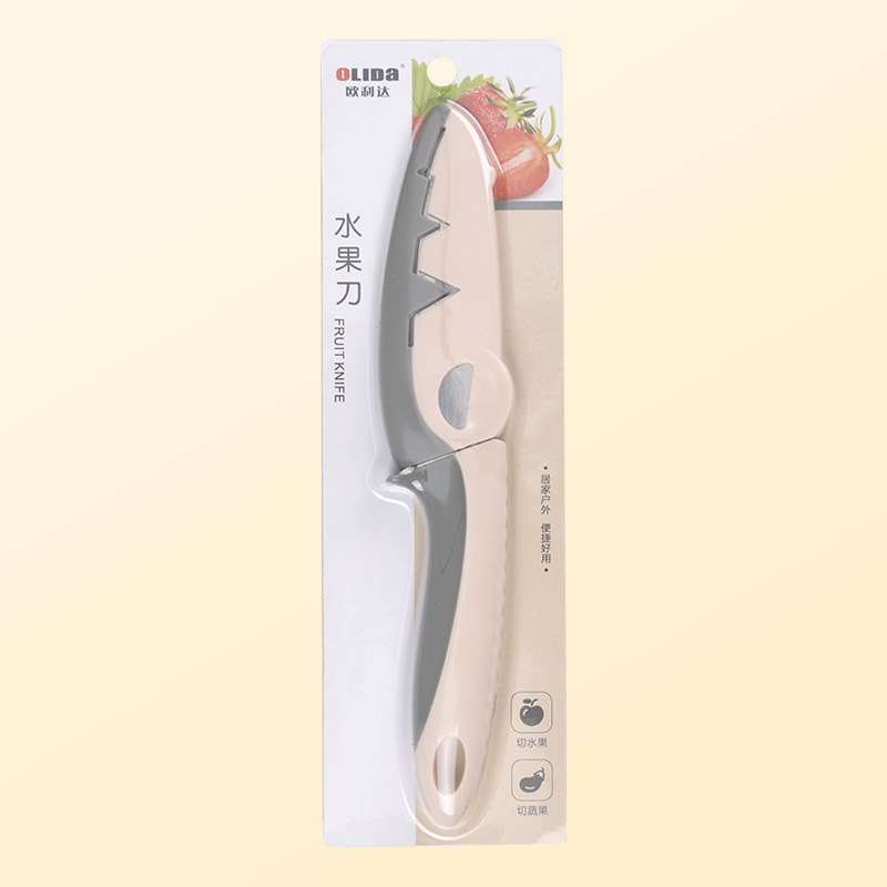 Cuchillo de frutas pequeño cocodrilo (rosa con paquete)