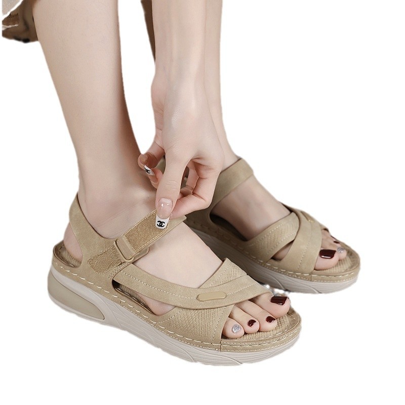 8275-1 Nuevas sandalias ligeras 2025MD deportivas casuales cómodas con suela gruesa Velcro costura zapatos de mujer de tamaño grande