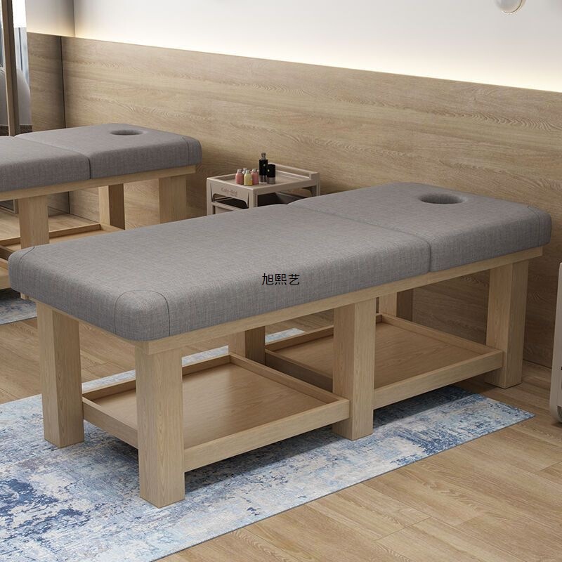 Solid Wood Beauty Bed, Massage Bed for Beauty Salons, Physiotherapy Bed, Multi-Functional Massage Bed with Holes for Ear Cleaning, Body Care, and Tattooing Solid Wood Beauty Bed, Massage Bed for Beauty Salons, Physiotherapy Bed, Multi-Functional Massage Bed with Holes for Ear Cleaning, Body Care, and Tattooing