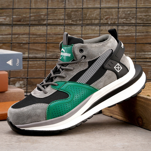 Factory Wholesale Men's Spring and Autumn Safety Shoes with Steel Toe, Anti-Puncture, Stylish and Comfortable Work Shoes