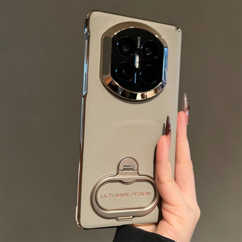 Business-style plain leather folding stand phone case, compatible with Huawei MateX7 and MateX6, providing full coverage and drop protection