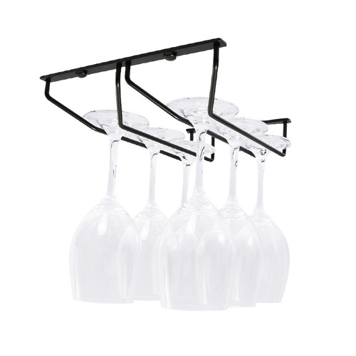 Household Matte Black Stainless Steel High-End Glass Holder, Red Wine Glass Rack, Upside-Down Hanging Rack, Cup Holder—Wholesale from Furniture Factory