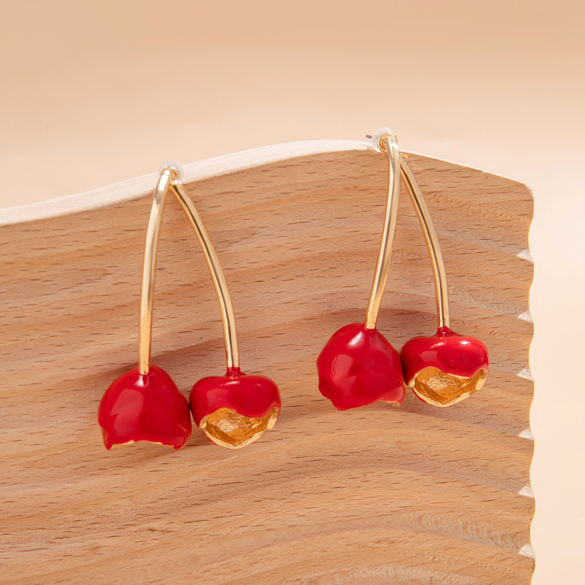 1 Pair Sweet Cherry Plating Alloy Drop Earrings display picture 4