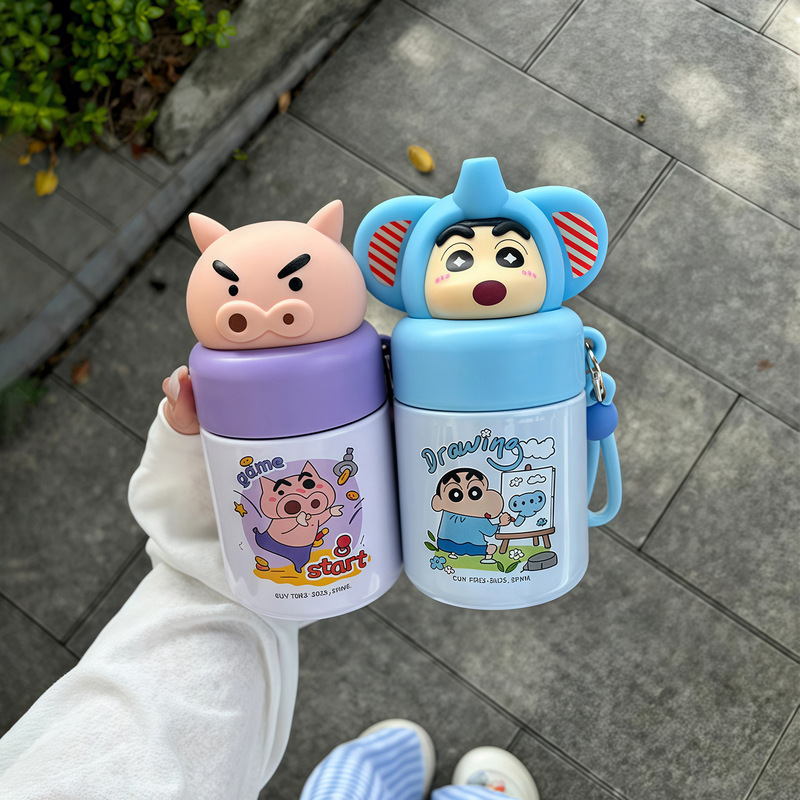 可爱蜡笔小新保温杯女生高颜值小巧便携杯子学生上学专用儿童水杯|undefined