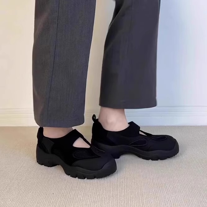 シープスキンバージョン～メッシュアウター、足が疲れにくい、厚底ラウンドトゥの女性用スニーカー、レイジーシューズ|undefined