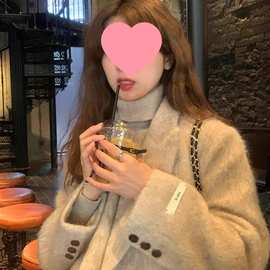 氛围感出片外套毛呢子大衣冬季新款加厚一整个暖住了外套女