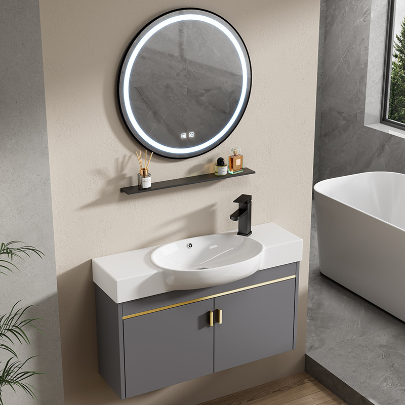 Baño de pequeña casa tipo pared tipo mini lavabo gabinete combinado lavabo todo en un lavabo ultra estrecho largo transfronterizo