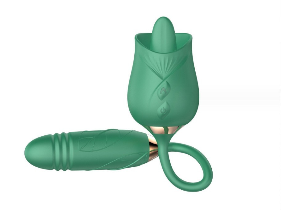 Rose lengua lamir huevo de 10 frecuencia doble cabeza vibrador femenino coquetear estimulación masturbador para adultos al por mayor
