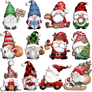 Wooden Hanging Decor Christmas Tree Decoration Dwarf Santa Claus Doll Wooden Hanging Craft Dwarf