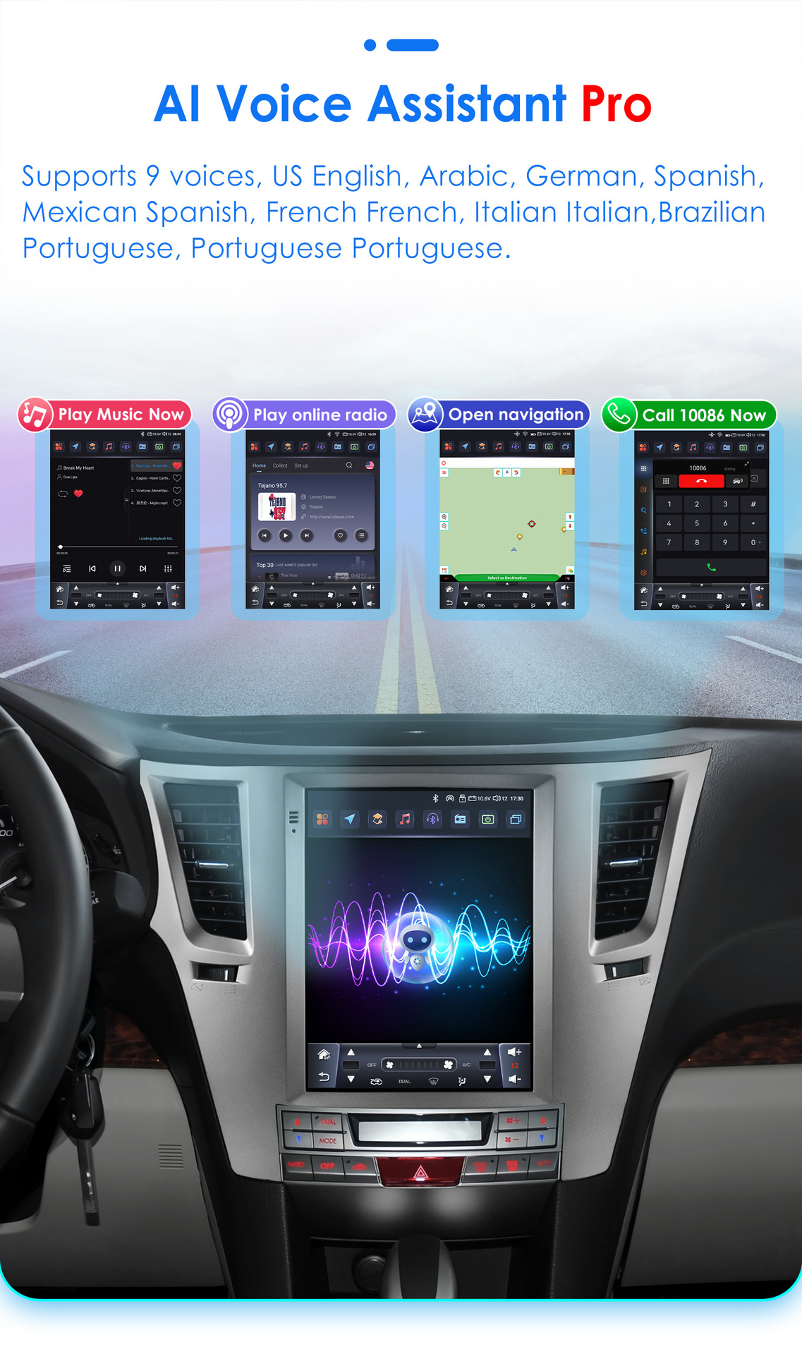 Suitable for 09-14 Subaru Outback 9.7inch Vertical Screen Android Large Screen Car Mp5 Navigator