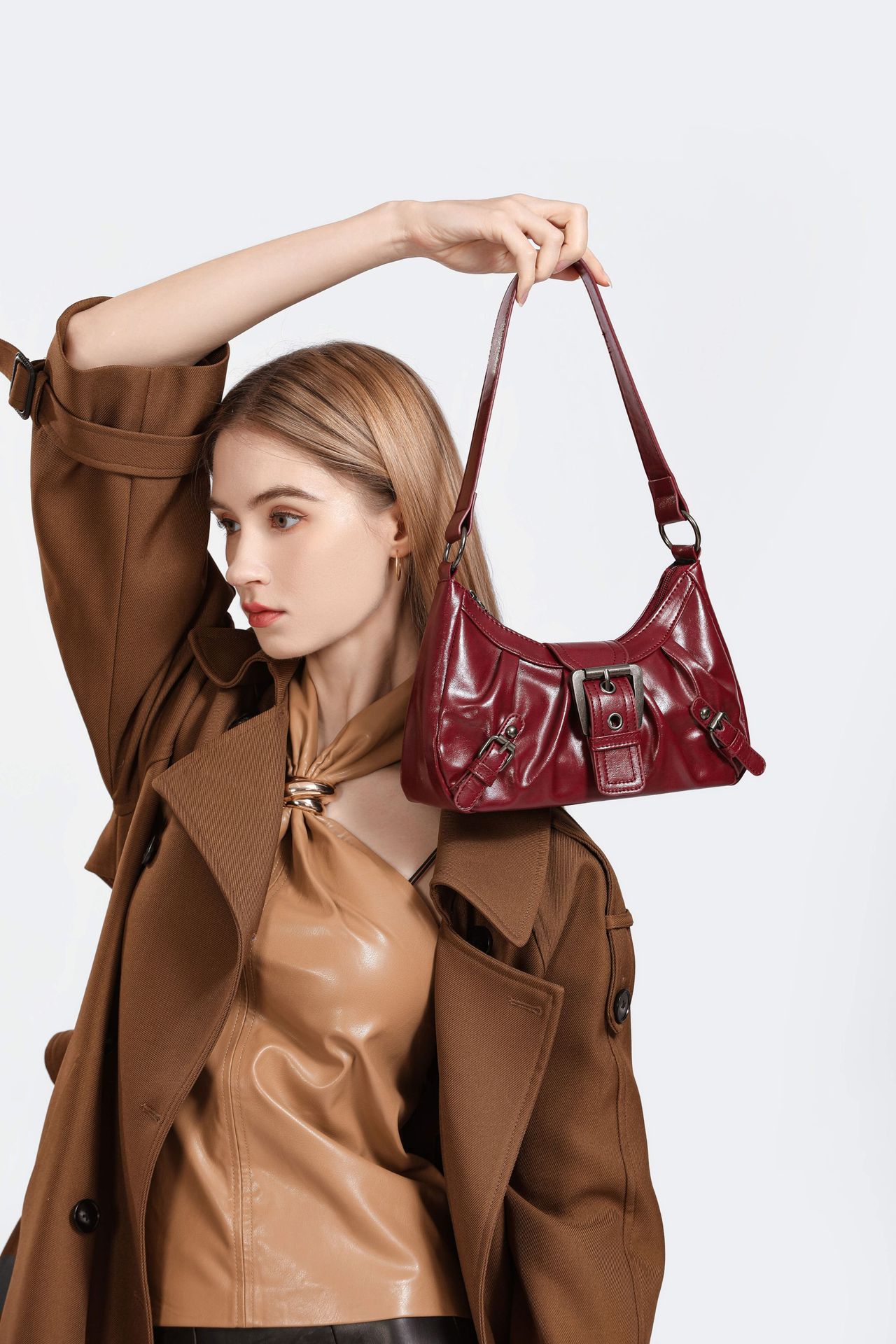 Borsa a tracolla singola da donna, stile pendolare americano, vintage, da ascella, nuova 2025_voghion.com
