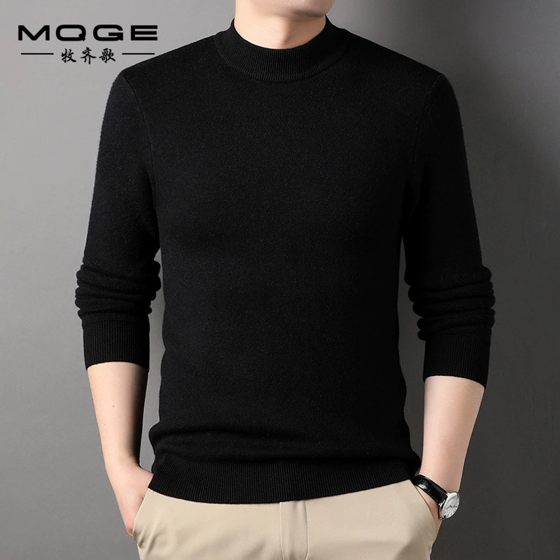 Новый осенне-зимний мужской свитер, пуловер с круглым вырезом, однотонный Модный повседневный вязаный свитер, Эластичный Высококачественный базовый свитер