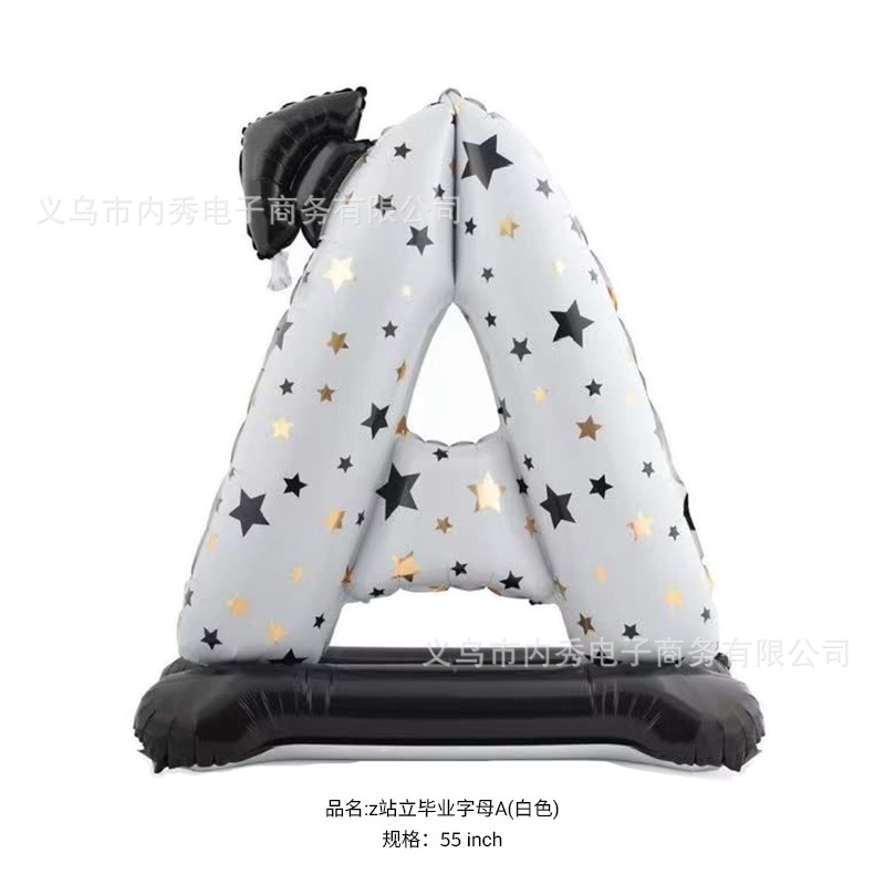 fiesta de graduación de la escuela para tomar fotos de fondo gran sombrero de graduación 4D estereoscópico de pie GRAD oso doctor base globo