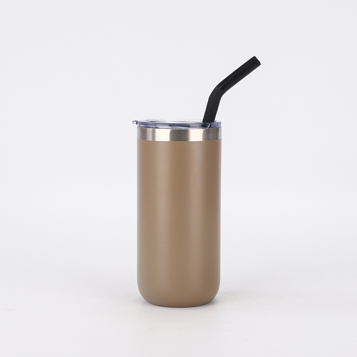 Cross-border 304 taza de aislamiento al vacío de acero inoxidable simple con taza recta de paja de oficina de negocios de alto valor facial taza de mano