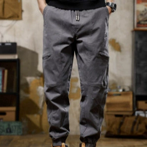 (Cross-border trading), elastic demi-season travel trousers for leisure, with embroidery, loose fit