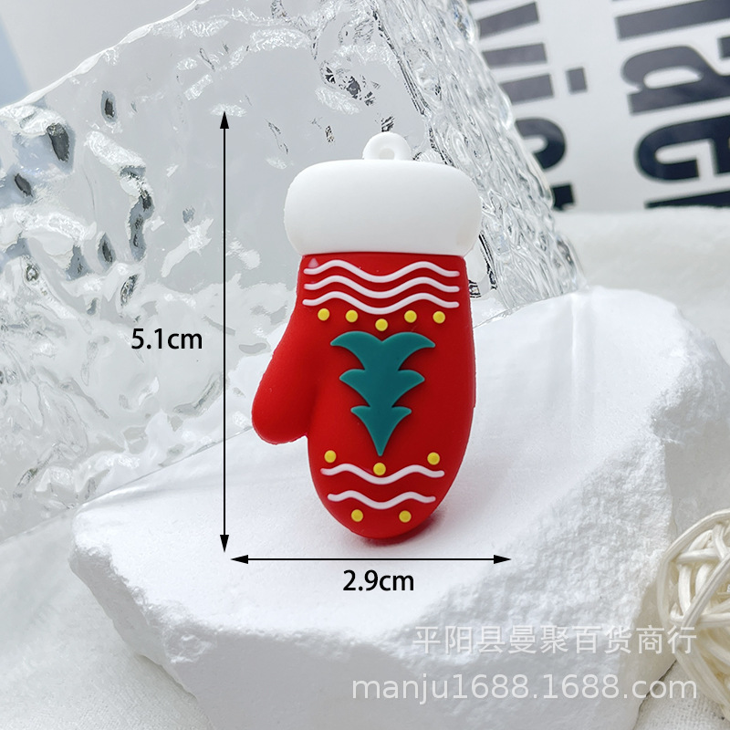 Nuevo llavero de Navidad colgante de goma suave de dibujos animados de Navidad muñeco de nieve ancianos llavero colgante de Navidad pequeño regalo