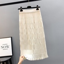 气质针织半身裙秋冬女中长款2025新款直筒包臀裙高腰显瘦一步裙冬
