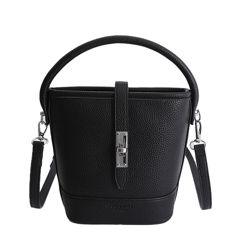 Litchi estampado bolso de cubo de mano mujer 2026 venta caliente nueva moda coreana alta textura mochila de hombro