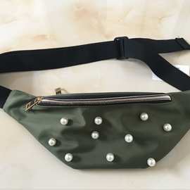 专业厂家 跨境热销爆款军绿色户外女士时尚运动腰包