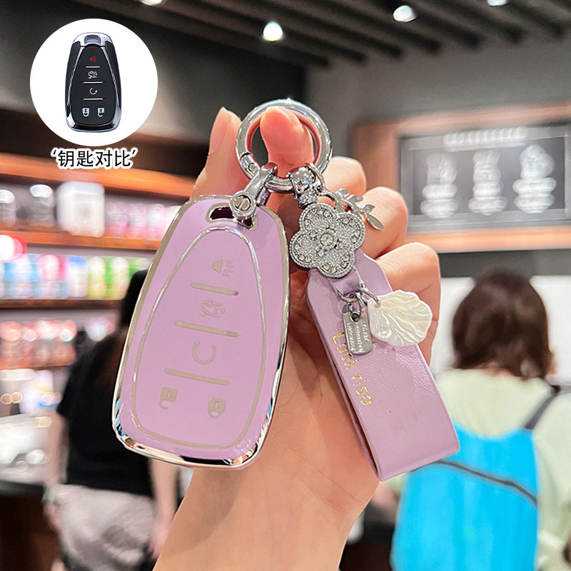 모델 B 5버튼 [실버 엣지 퍼플] 싱글 쉘 + 프렌치 럭키 로프