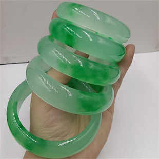 Live supply ice floating green flower bracelet quartz rock jade bracelet yang green jade floating green flower bracelet wholesale