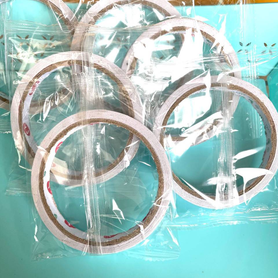 纸质双面胶独立包装强力双面粘胶两面胶白色可手撕纸胶带文具批发