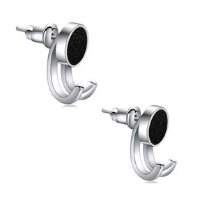 Cross-border Korean men's earrings boys titanium steel hook earrings single trendy men's Korean steel colored sand earrings