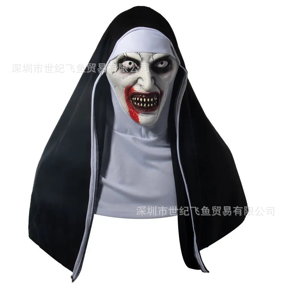 Conjuring 2 máscaras de monjas Halloween horror horror horror horror escalofría de látex cubierta de cabeza Cosplay Factory Props en stock