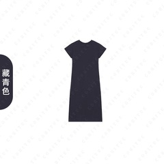2025新款简约短袖连衣裙女后开叉显瘦长裙优雅气质简约修身女