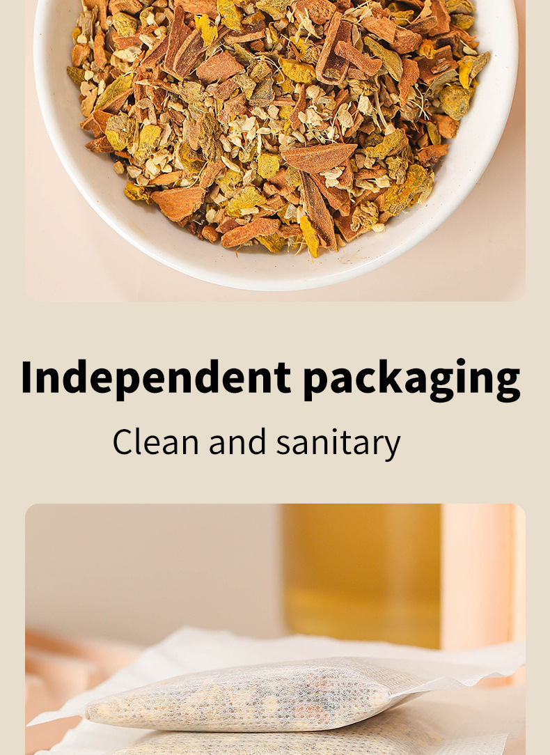 Turmeric Ginger Cinnamon Tea Bags Jiang Huang Sheng Jiang Rou Gui 2g x 10 Cold Brew Herbal Tea in use