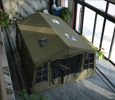 3-5 People, 6m², with Sun | Avtomobil dam çadırları - cotton-style-1728-green-tc-cotton-fabric-partition-double-door-ab-type-three-skylights-with-rain-cover-3-10