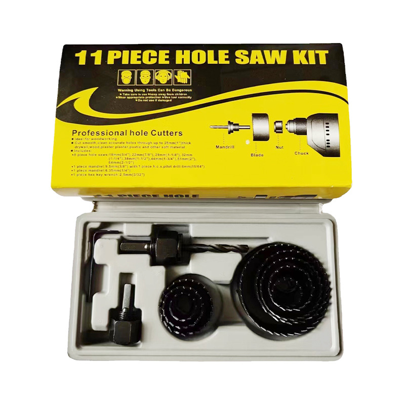 Special tools for woodworking hole opener suit 11PC hardware tools gypsum board PVC board drilling bit set