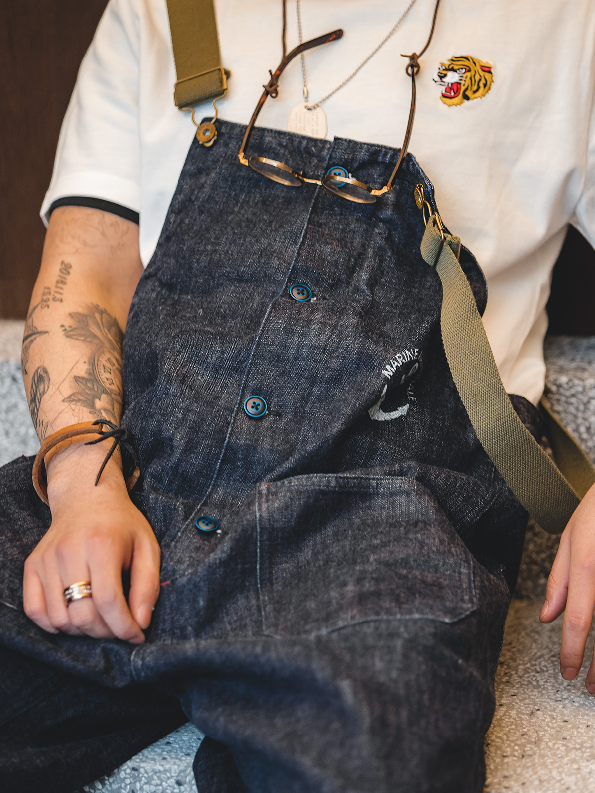 Retro navy overall