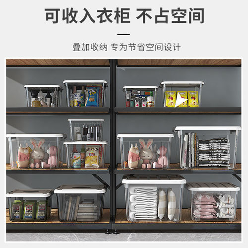 Storage box household storage box transparent sundry toy storage box large clothing storage box snack plastic wholesale