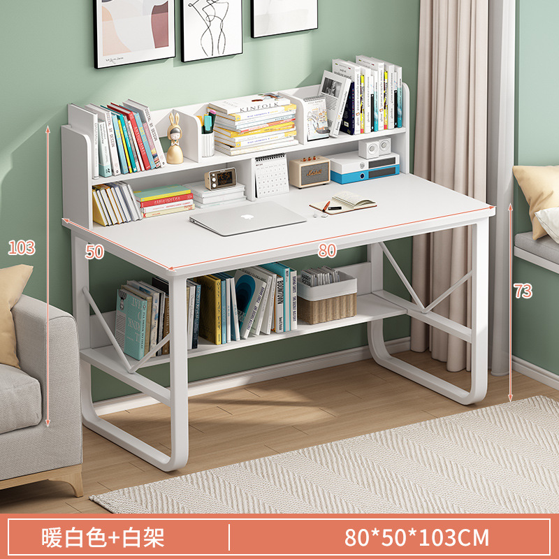 Escritorio estantería computadora integrada mesa de oficina chica dormitorio casa simple escuela primaria y secundaria estudiante escritura mesa de estudio y silla